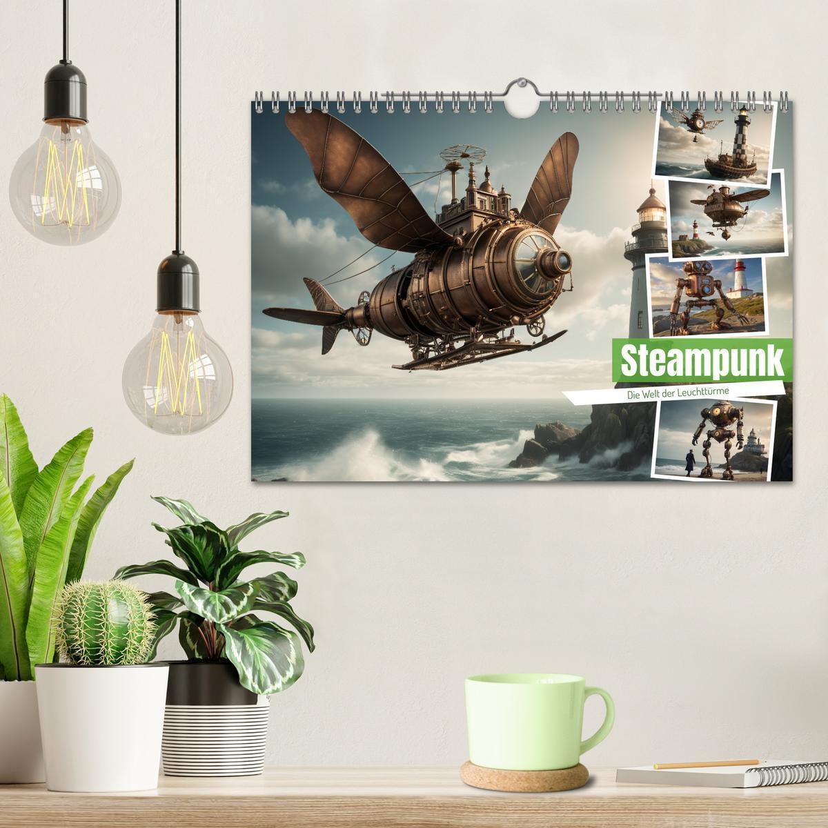 Bild: 9783383803765 | Steampunk - Die Welt der Leuchttürme (Wandkalender 2025 DIN A4...