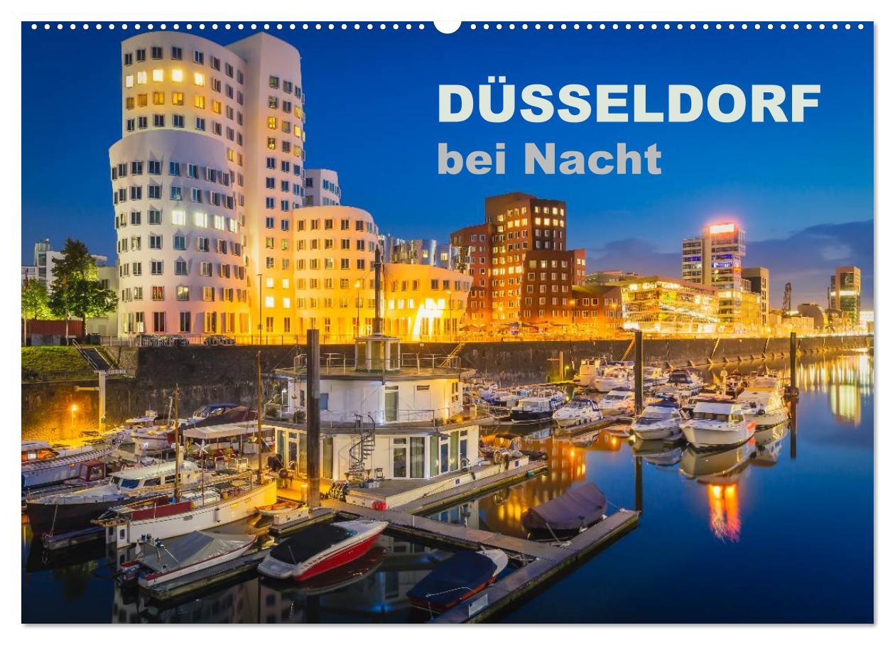 Cover: 9783435670765 | Düsseldorf bei Nacht (Wandkalender 2025 DIN A2 quer), CALVENDO...