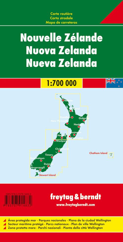 Rückseite: 9783707914832 | Neuseeland 1 : 700 000 mit Stadtplan Wellington | (Land-)Karte | 2013