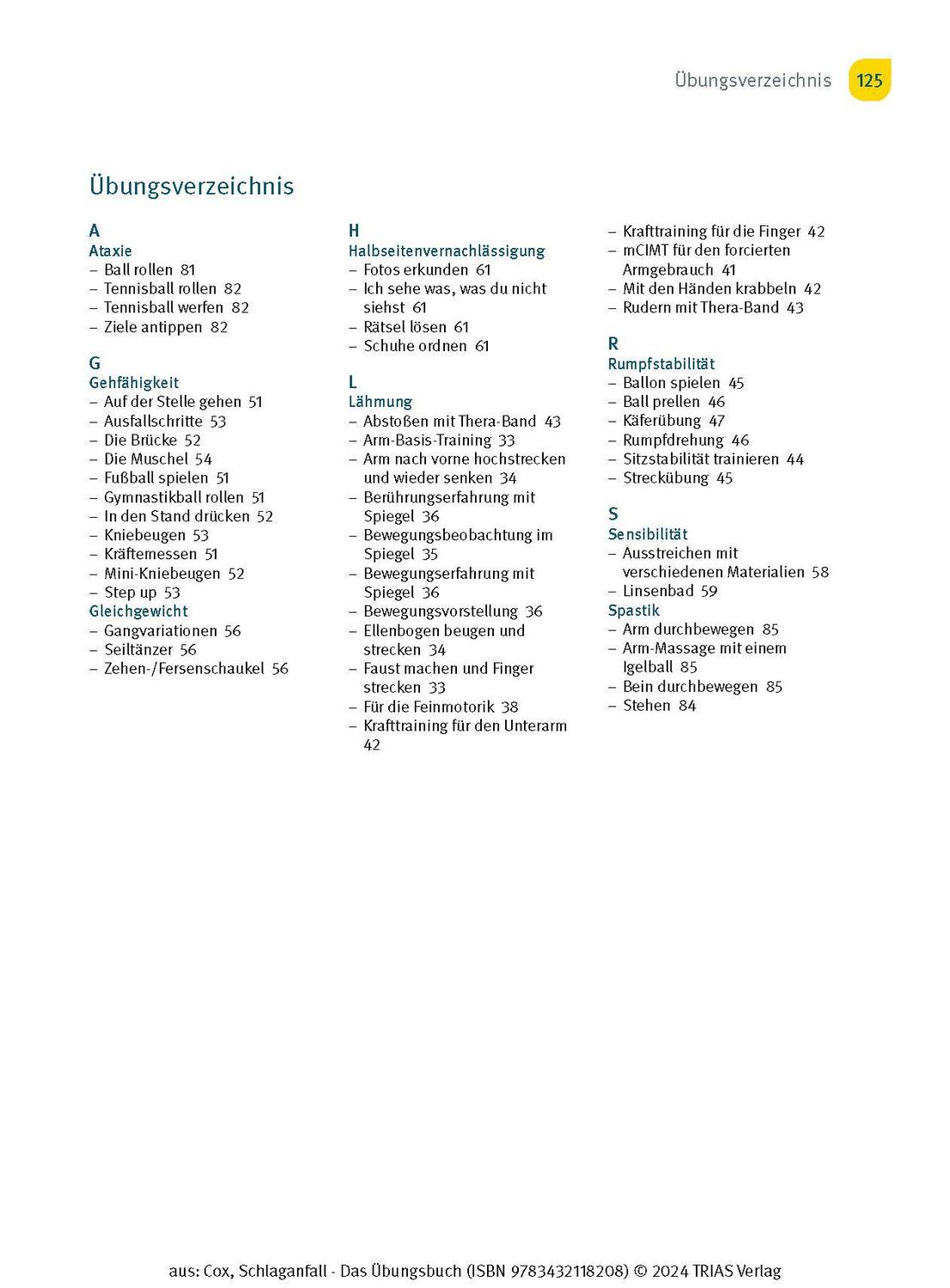 Bild: 9783432118208 | Schlaganfall - Das Übungsbuch | Cornelia Cox | Taschenbuch | 128 S.