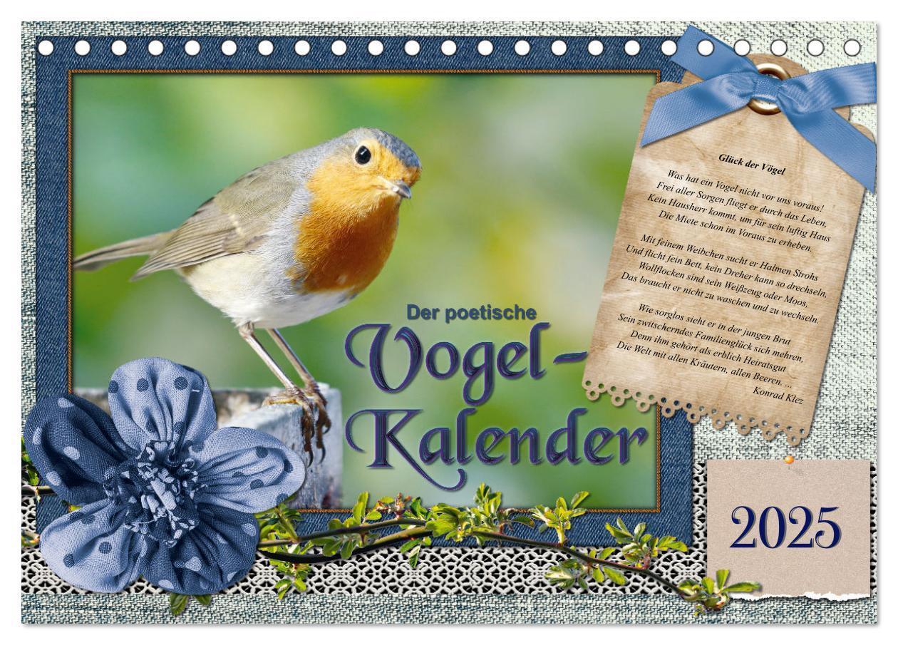 Cover: 9783435081905 | Der poetische Vogelkalender (Tischkalender 2025 DIN A5 quer),...