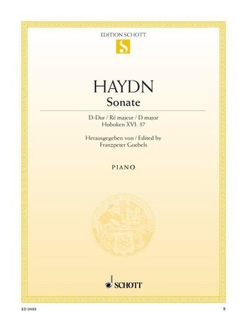 Cover: 9790001085939 | Sonate D Hob.Xvi:37 | Franz Joseph Haydn | Buch | Schott Music