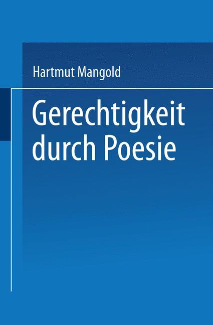 Cover: 9783824440306 | Gerechtigkeit durch Poesie | Hartmut Mangold | Taschenbuch | Paperback