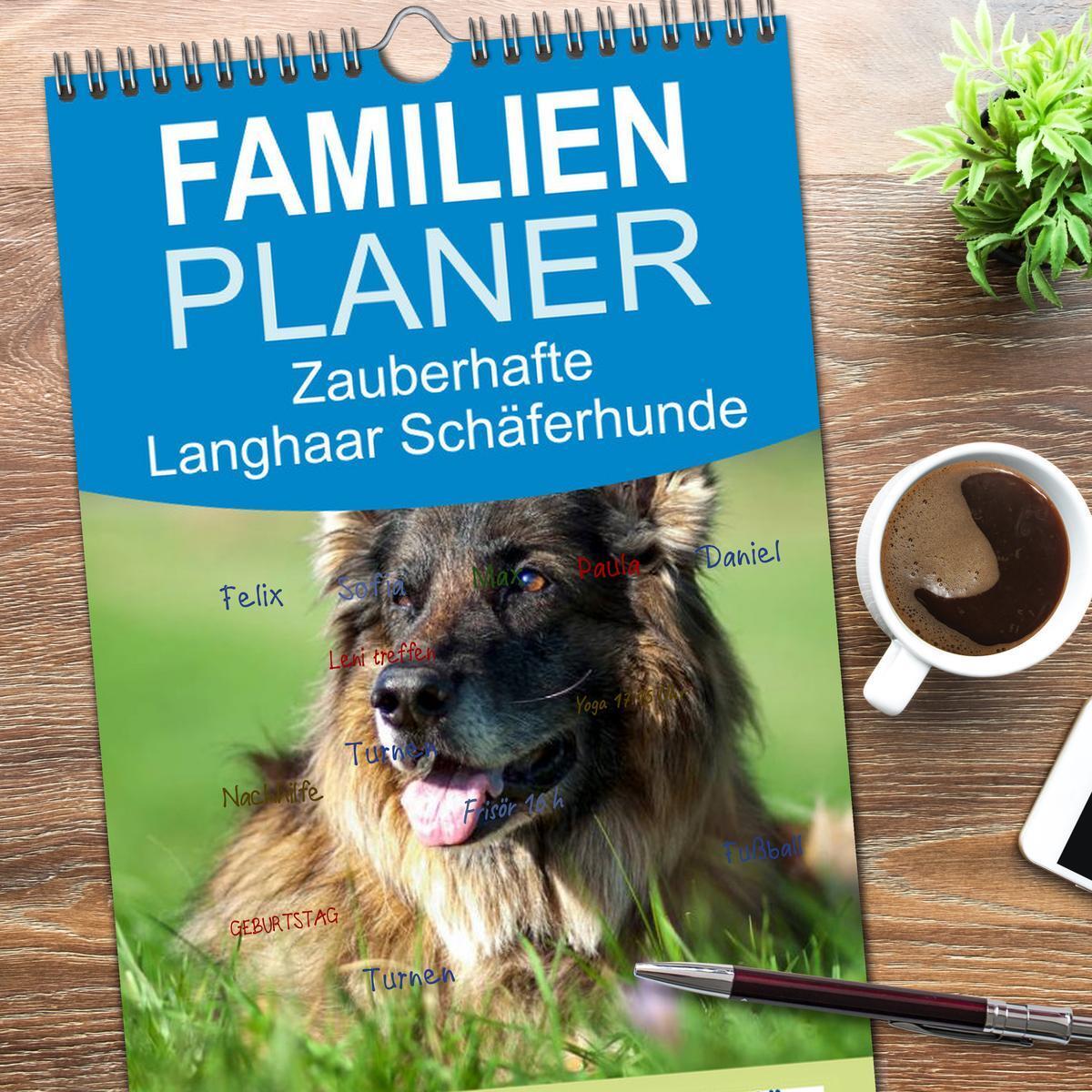 Bild: 9783457117965 | Familienplaner 2025 - Zauberhafte Langhaar Schäferhunde mit 5...