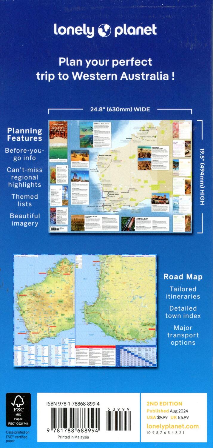 Bild: 9781788688994 | Lonely Planet Western Australia Planning Map | Buch | Englisch | 2024