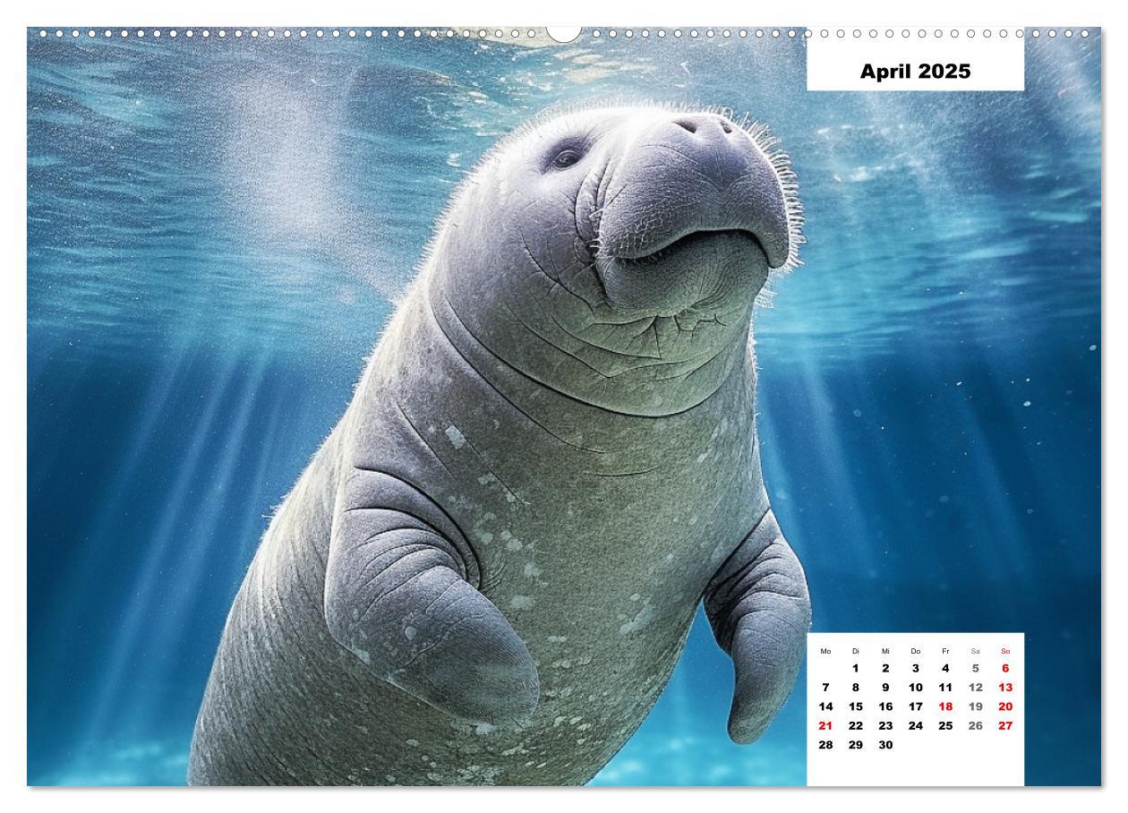 Bild: 9783383893506 | Manatees. Faszinierende Rundschwanzseekühe (Wandkalender 2025 DIN...