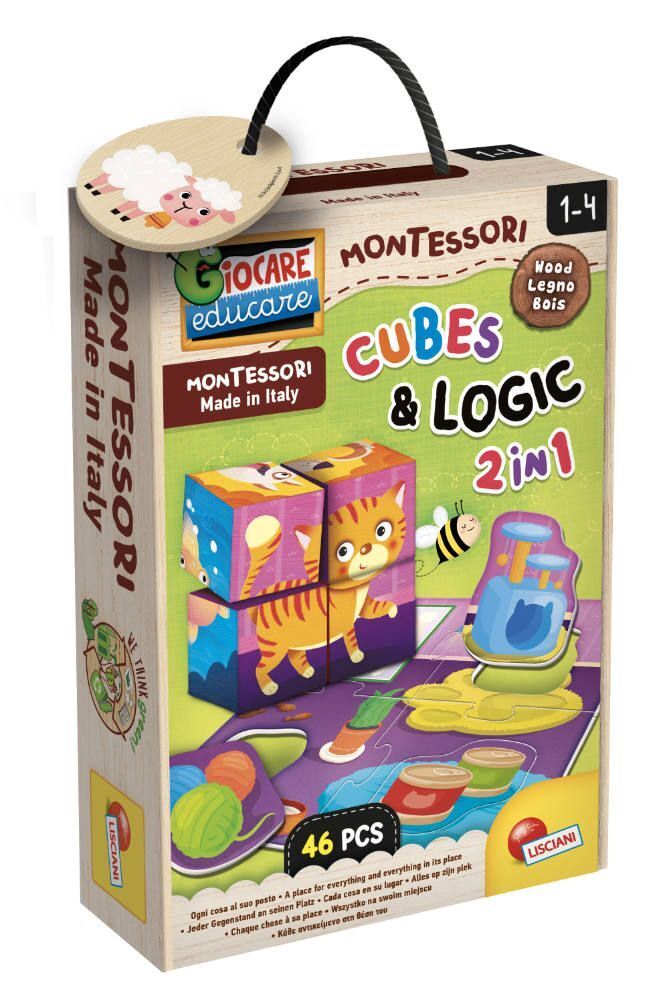 Cover: 8008324096879 | MONTESSORIHolz Cube und Logik | Spiel | Kartonschachtel | 96879 | 2024