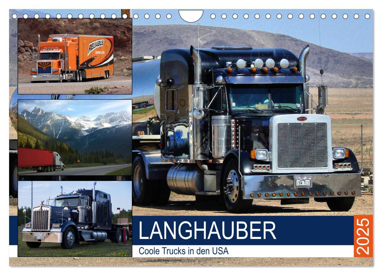 Cover: 9783435338702 | Langhauber. Coole Trucks in den USA (Wandkalender 2025 DIN A4...