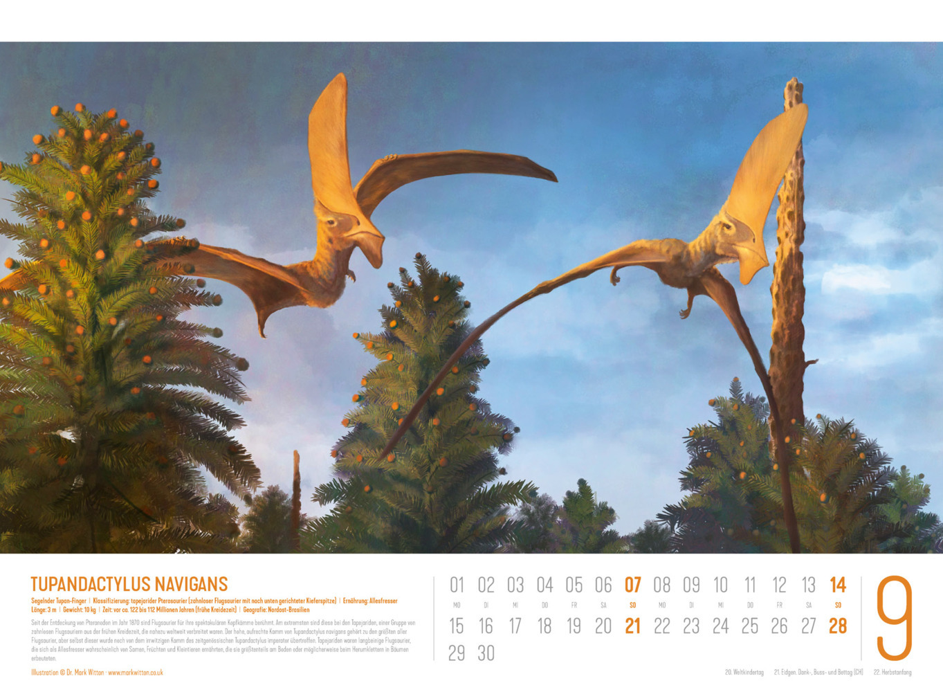 Bild: 9783838435237 | Dinosaurier Kalender 2025 | Dr. Mark Witton (u. a.) | Kalender | 14 S.