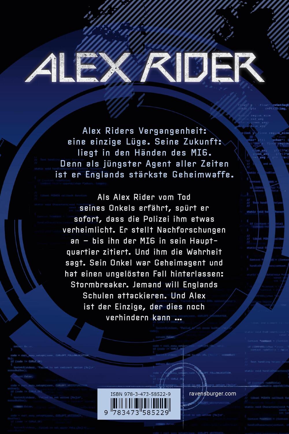 Rückseite: 9783473585229 | Alex Rider 01: Stormbreaker | Anthony Horowitz | Taschenbuch | 244 S.