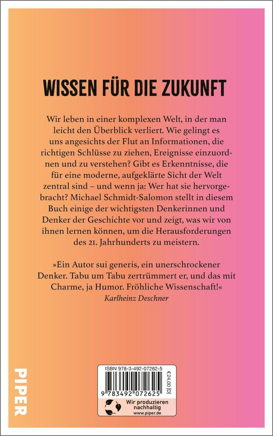 Rückseite: 9783492072625 | Die Evolution des Denkens | Michael Schmidt-Salomon | Buch | 384 S.