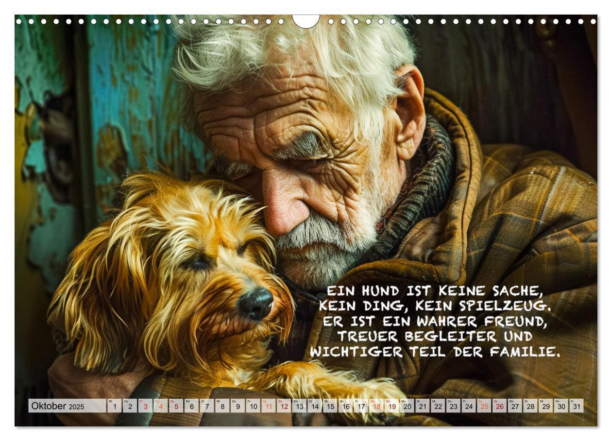 Bild: 9783457165621 | Hunde und berührende Sprüche (Wandkalender 2025 DIN A3 quer),...