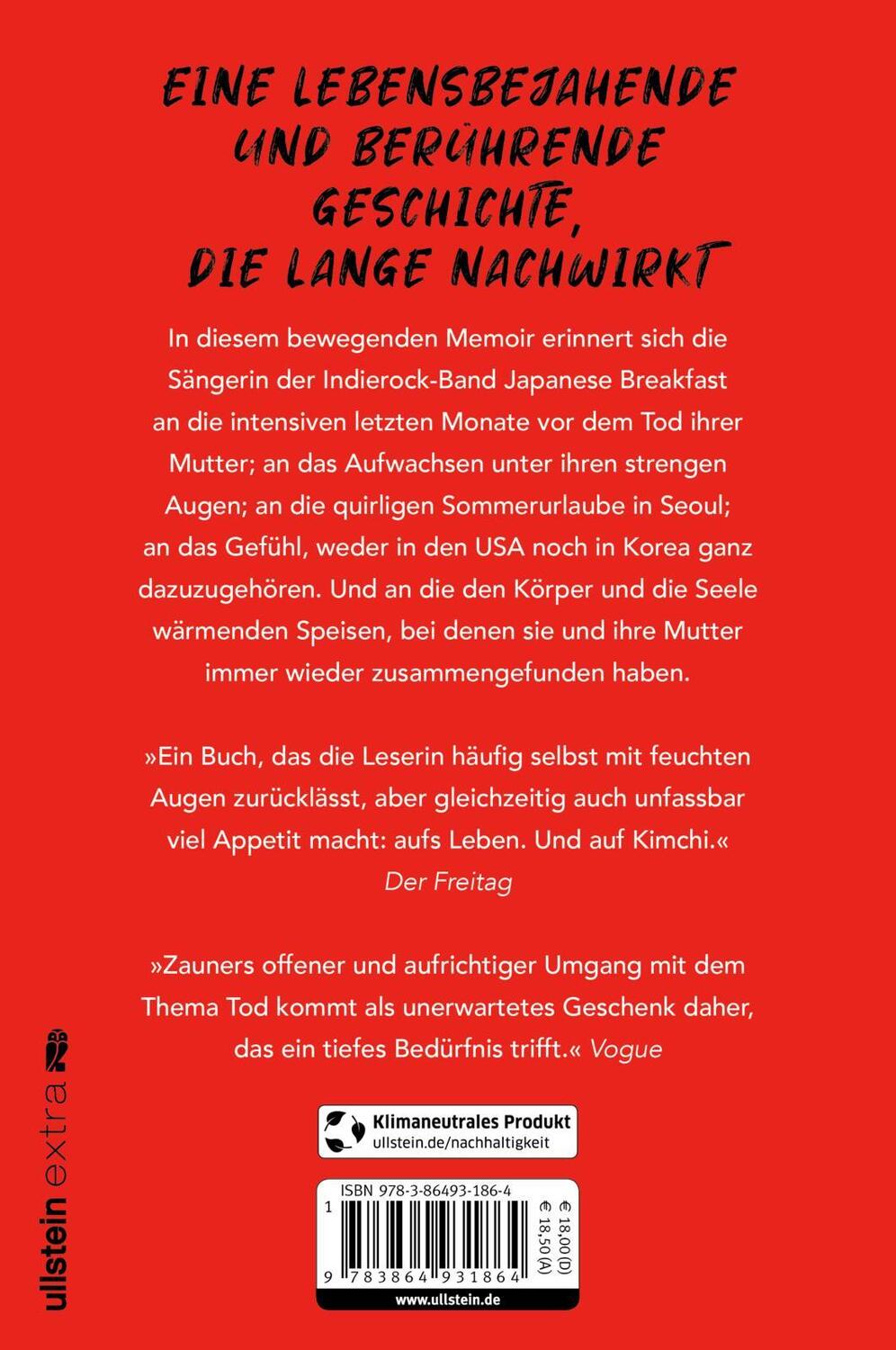 Rückseite: 9783864931864 | Tränen im Asia-Markt | Michelle Zauner | Taschenbuch | 320 S. | 2021