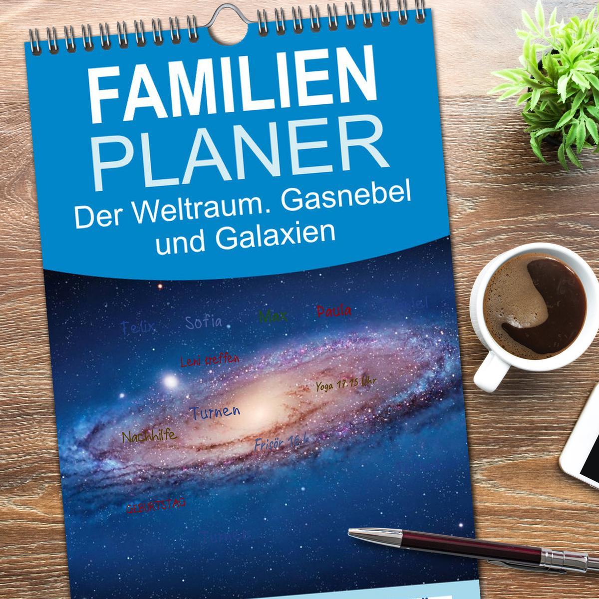 Bild: 9783457111789 | Familienplaner 2025 - Der Weltraum. Gasnebel und Galaxien mit 5...