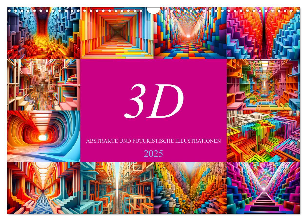 Cover: 9783383877117 | 3D - Abstrakte und futuristische Illustrationen (Wandkalender 2025...