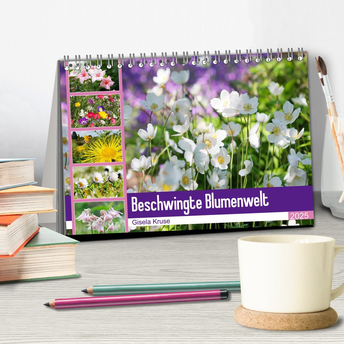 Bild: 9783435171576 | Beschwingte Blumenwelt (Tischkalender 2025 DIN A5 quer), CALVENDO...