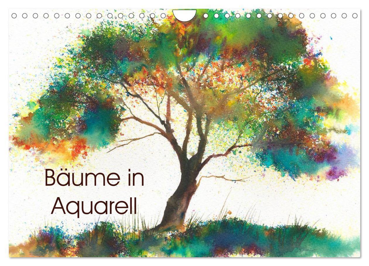 Cover: 9783435496006 | Bäume in Aquarell (Wandkalender 2025 DIN A4 quer), CALVENDO...