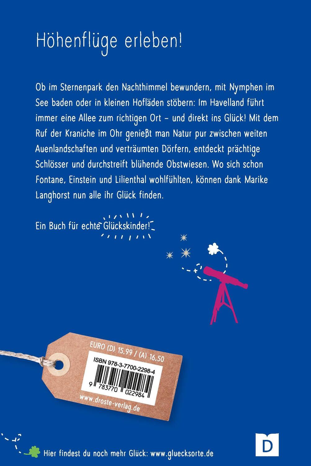 Rückseite: 9783770022984 | Glücksorte im Havelland | Fahr hin &amp; werd glücklich | Marike Langhorst