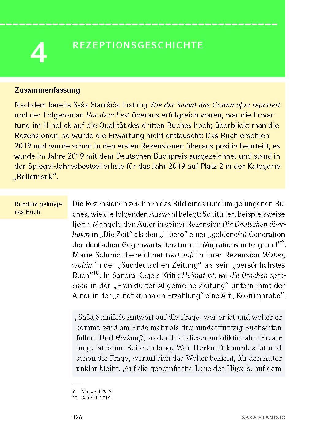 Bild: 9783804420656 | Herkunft - Textanalyse und Interpretation | Sasa Stanisic | Buch