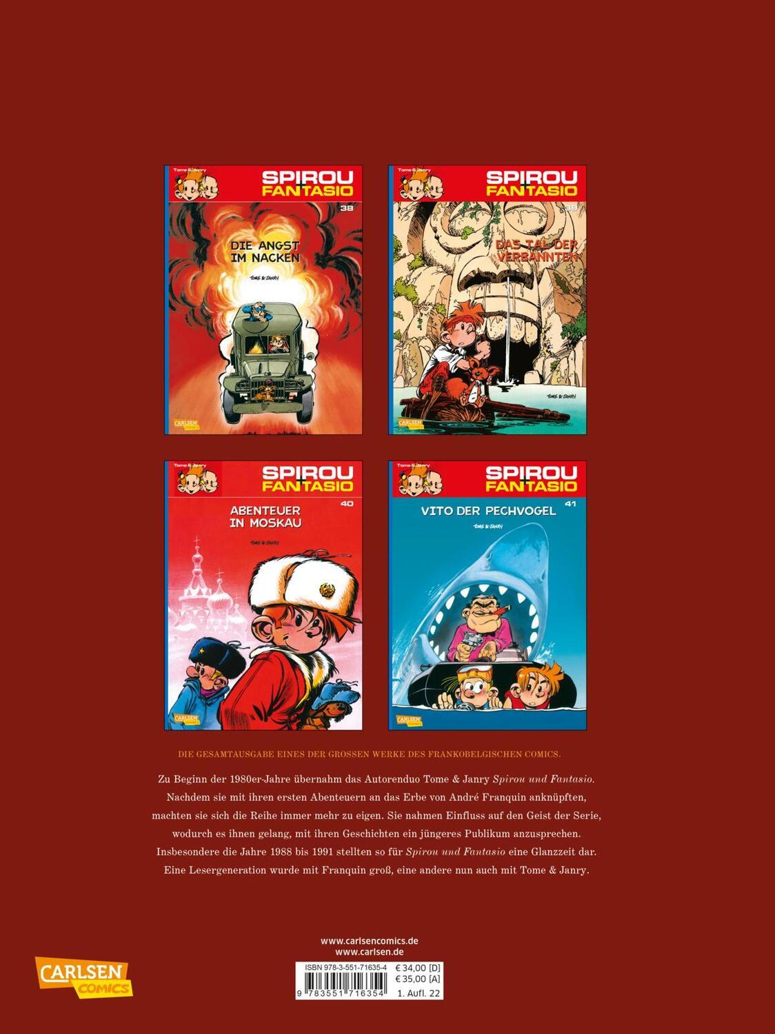 Rückseite: 9783551716354 | Spirou und Fantasio Gesamtausgabe 15: 1988-1991 | Tome | Buch | 256 S.