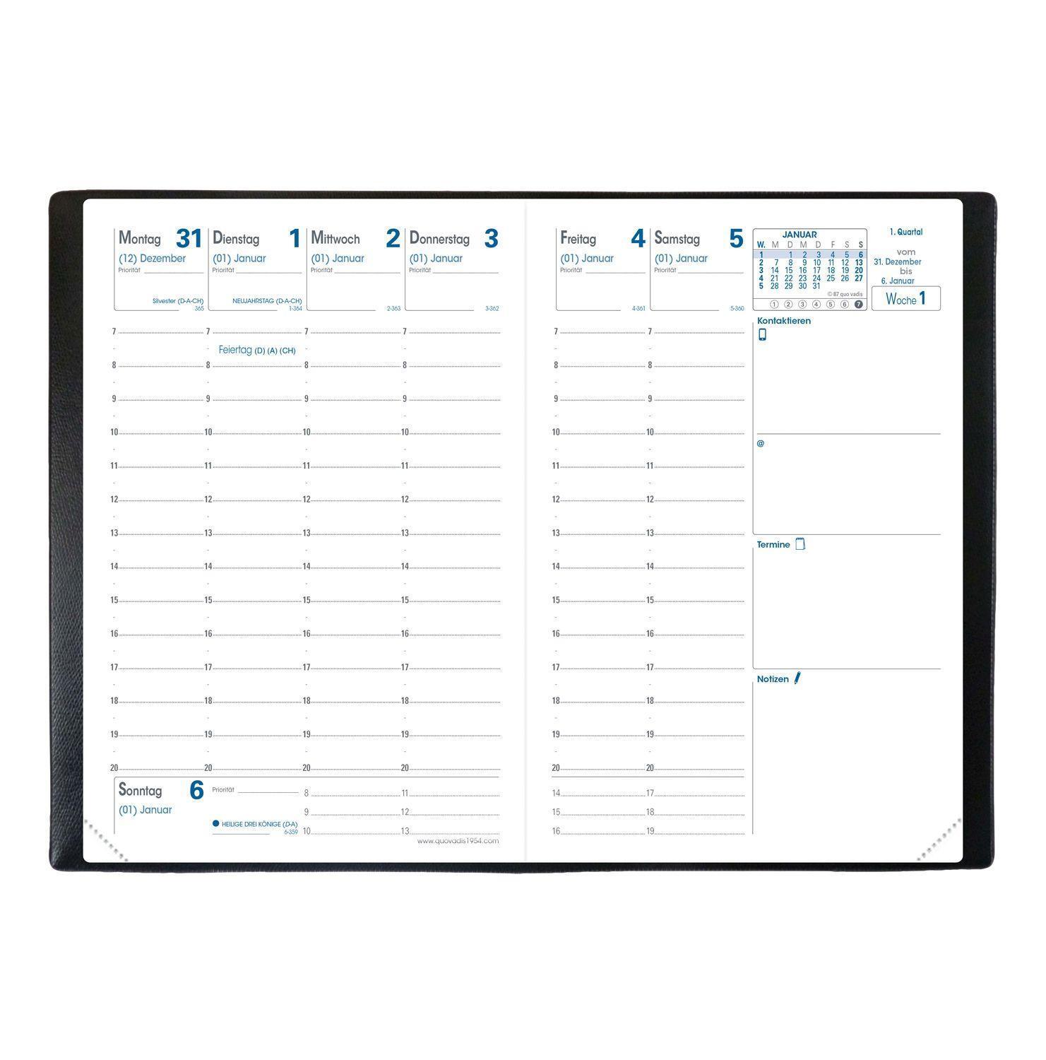 Bild: 3371010121786 | Geschäft VZ bus Club schwarz 2025 | Kalender im Taschenformat | Vadis