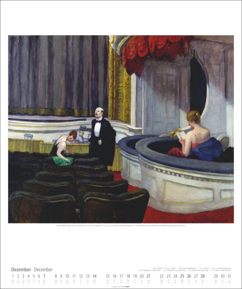 Bild: 9783839900154 | Edward Hopper Kalender 2025 | Edward Hopper | Kalender | Spiralbindung