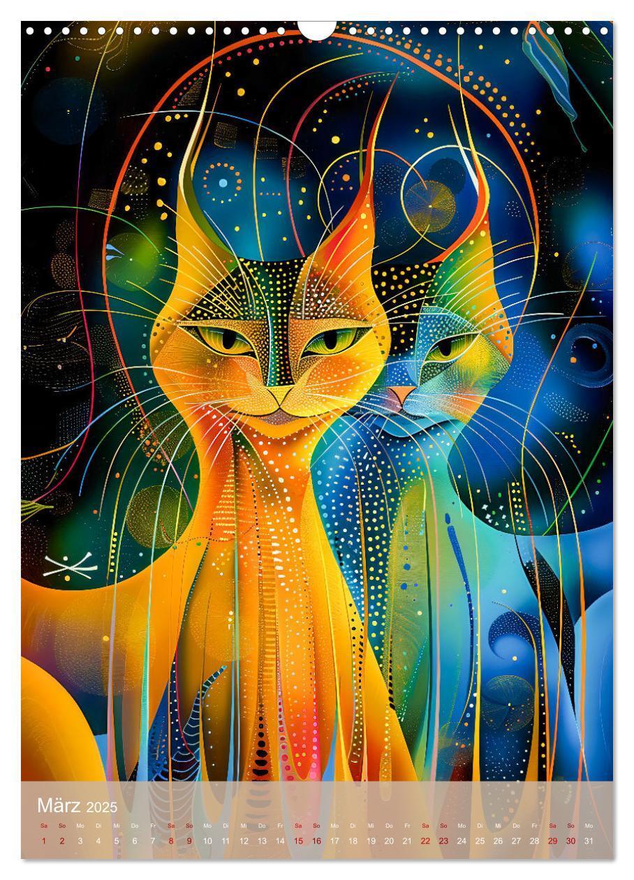 Bild: 9783457172148 | Astrale Katzen - Abstrakte Kunst für Katzenliebhaber (Wandkalender...