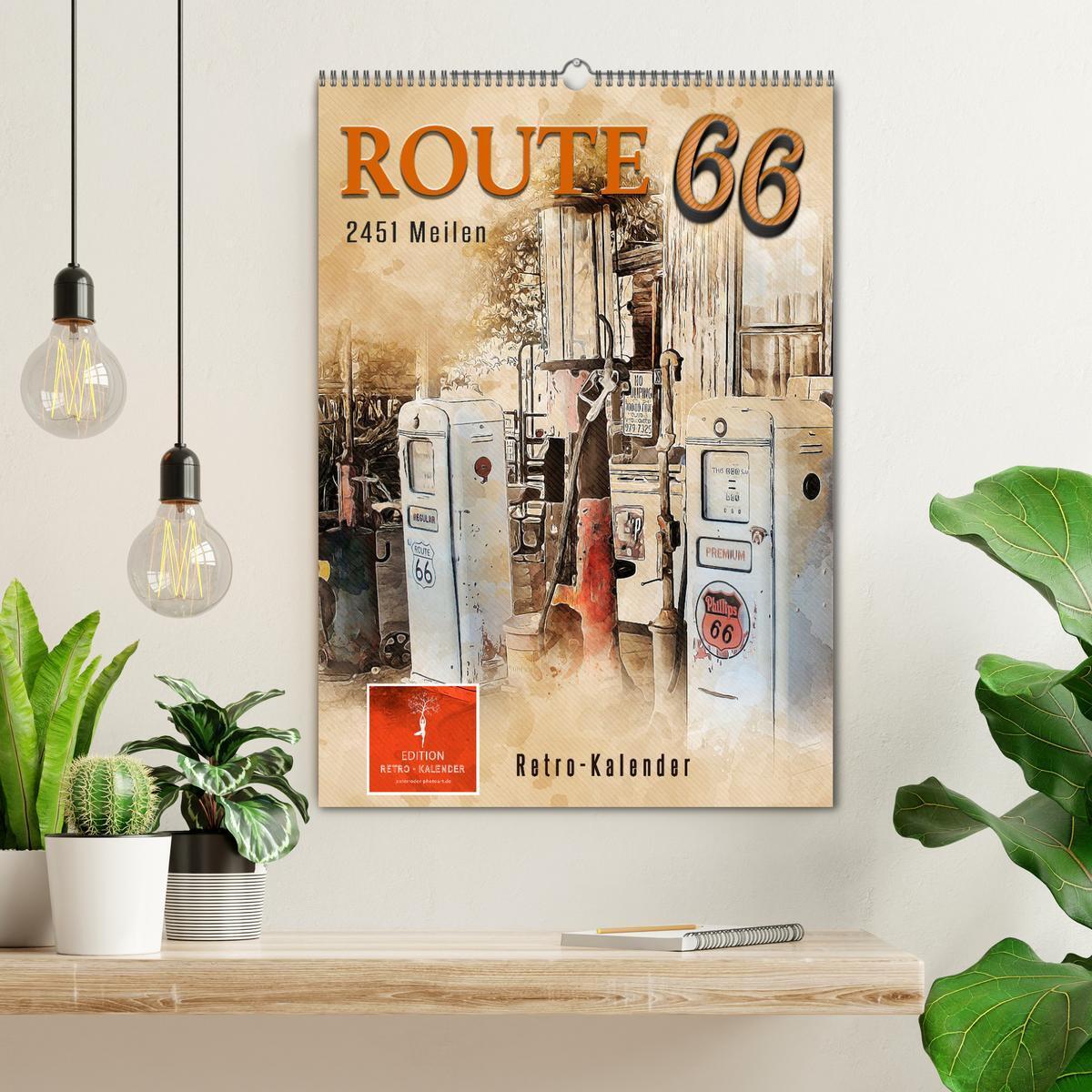 Bild: 9783435930289 | Route 66 - 2451 Meilen (Wandkalender 2025 DIN A2 hoch), CALVENDO...