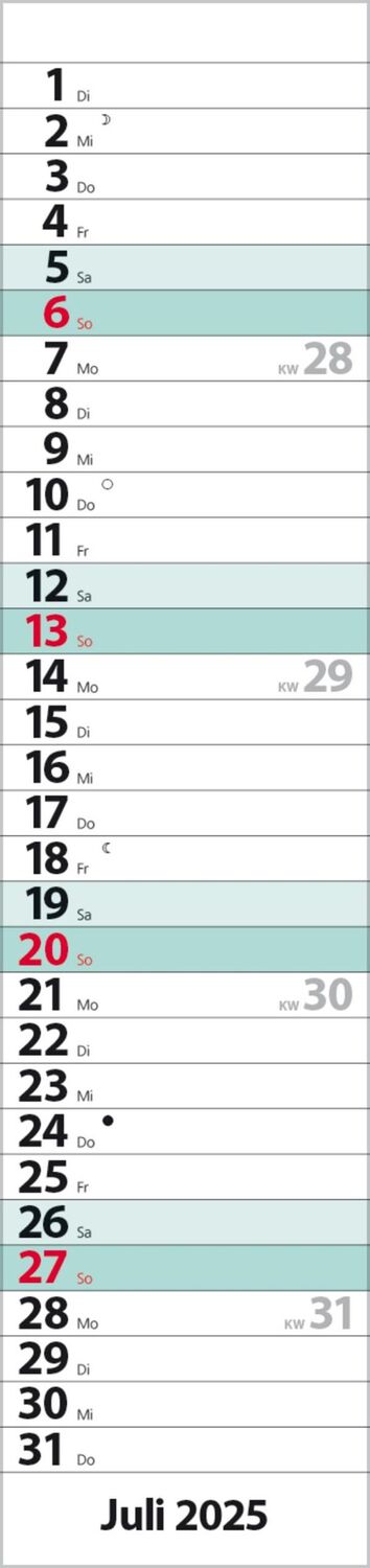 Bild: 9783731879602 | Streifenplaner Compact Türkis 2025 | Verlag Korsch | Kalender | 13 S.