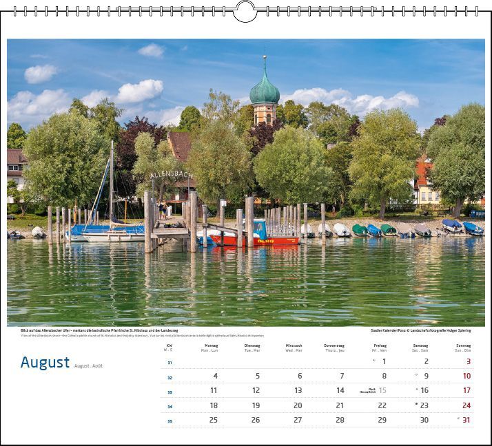 Bild: 9783861924036 | Malerischer Bodensee 2025 | Holger Spiering | Kalender | Spiralbindung