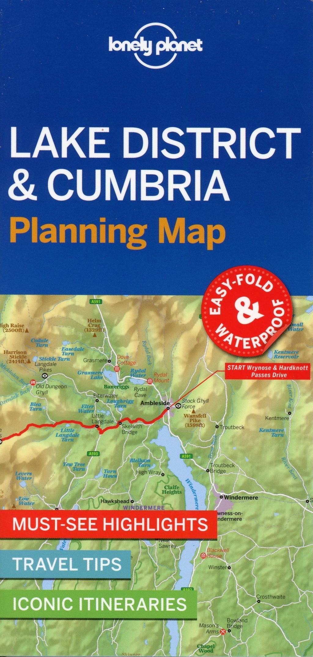 Cover: 9781788685962 | Lonely Planet Lake District &amp; Cumbria Planning Map | Lonely Planet