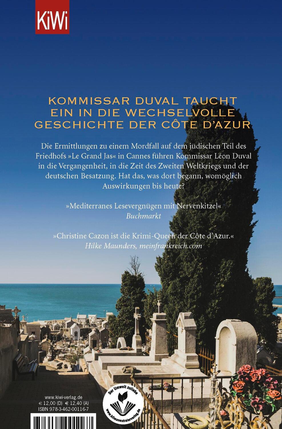 Rückseite: 9783462001167 | Lange Schatten über der Côte d'Azur | Christine Cazon | Taschenbuch