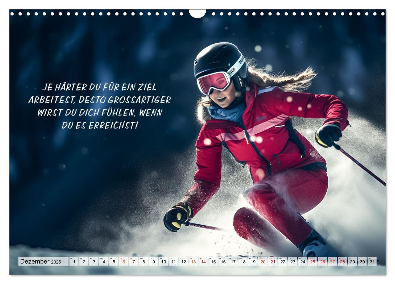 Bild: 9783383908330 | Motivation und Ski (Wandkalender 2025 DIN A3 quer), CALVENDO...