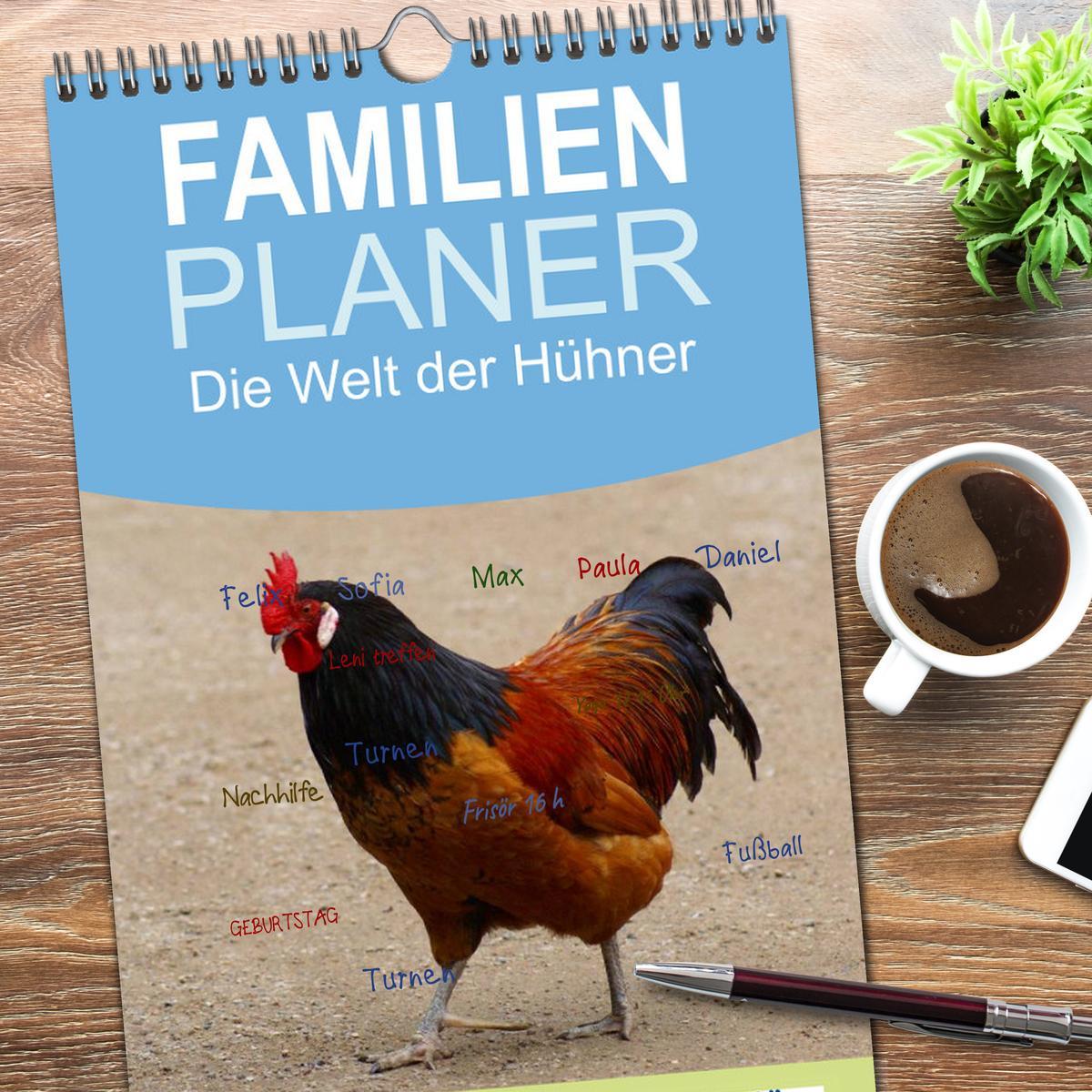 Bild: 9783457122402 | Familienplaner 2025 - Die Welt der Hühner mit 5 Spalten...