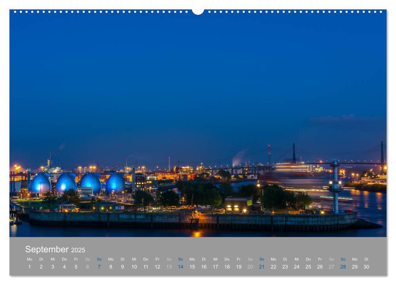 Bild: 9783435662036 | Hamburger Hafen - Im Zauber der Nacht (Wandkalender 2025 DIN A2...