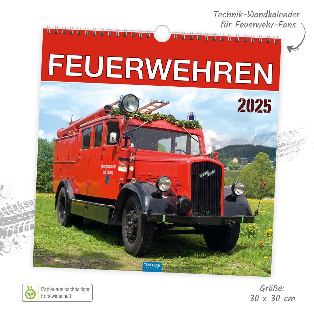 Bild: 9783988022639 | Trötsch Technikkalender Feuerwehren 2025 | KG | Kalender | 24 S.