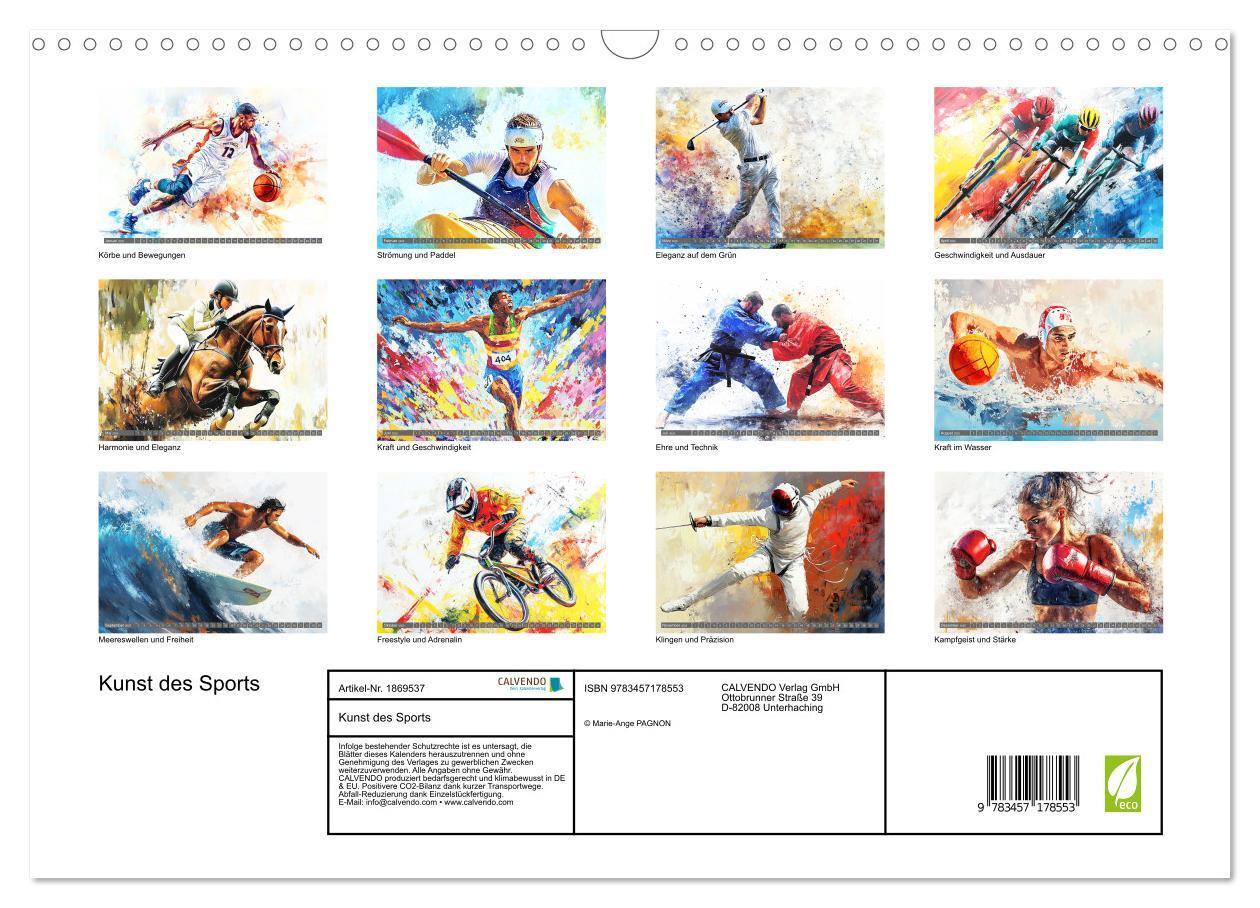 Bild: 9783457178553 | Kunst des Sports (Wandkalender 2025 DIN A3 quer), CALVENDO...