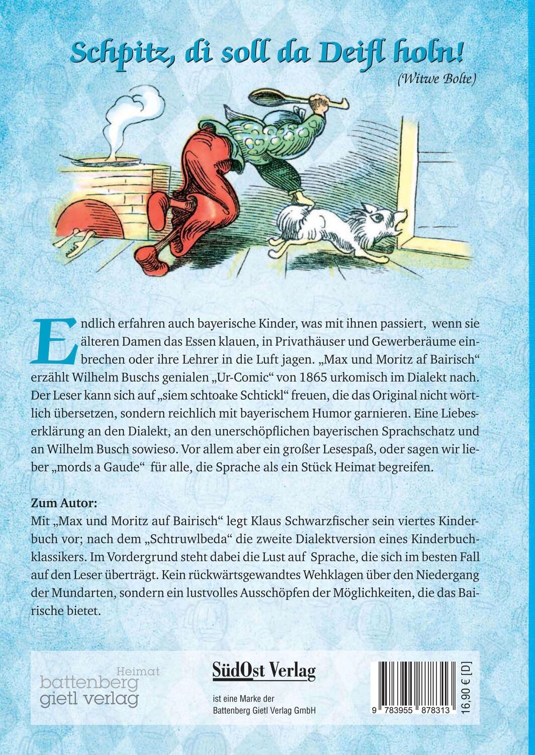 Rückseite: 9783955878313 | Max und Moritz af Bairisch | Klaus Schwarzfischer | Buch | 64 S.