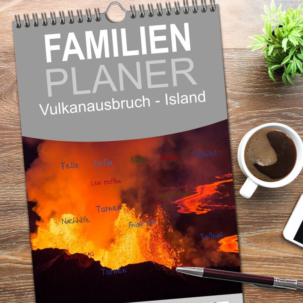 Bild: 9783457104286 | Familienplaner 2025 - Vulkanausbruch - Island mit 5 Spalten...