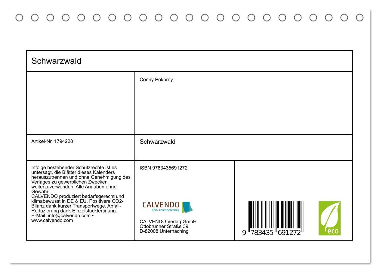 Bild: 9783435691272 | Schwarzwald (Tischkalender 2025 DIN A5 quer), CALVENDO Monatskalender