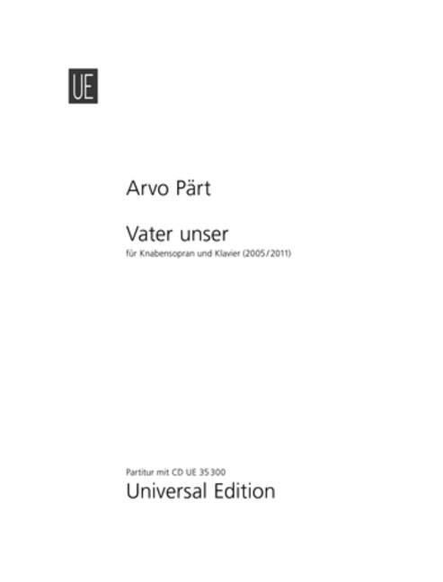 Cover: 9783702470548 | Vater unser | Arvo Pärt | Broschüre | Salonmusik für Gitarre allein