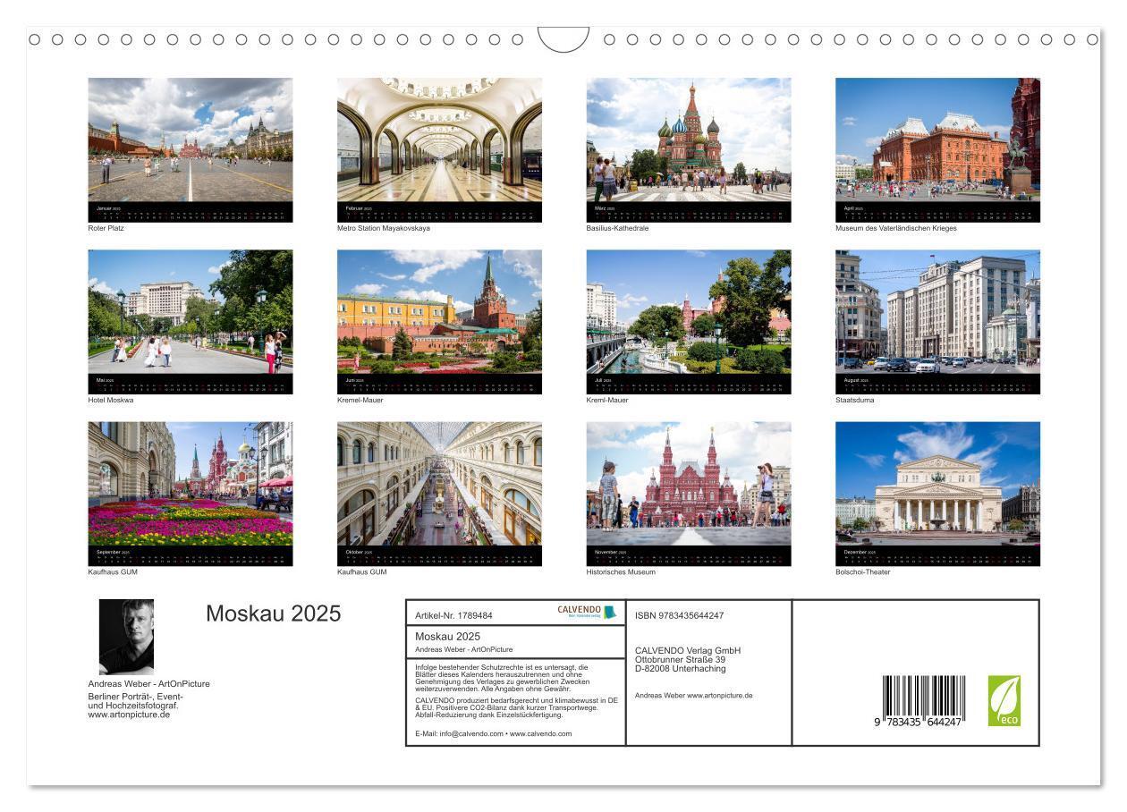 Bild: 9783435644247 | Moskau 2025 (Wandkalender 2025 DIN A3 quer), CALVENDO Monatskalender