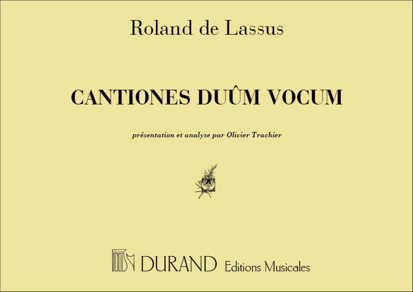 Cover: 9790044073092 | Cantiones Duum Vocum Presentation Et Analyse | par Olivier Trachier