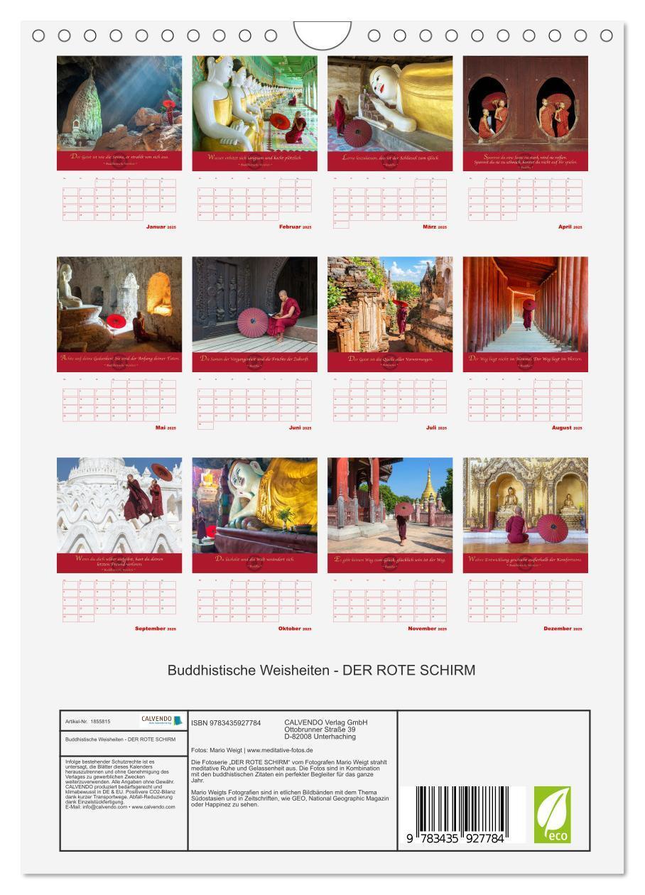 Bild: 9783435927784 | Buddhistische Weisheiten - DER ROTE SCHIRM (Wandkalender 2025 DIN...