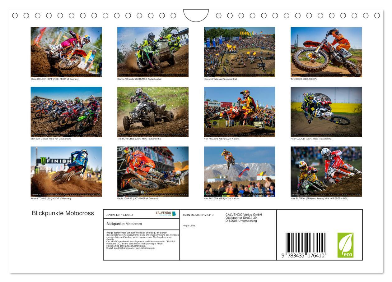 Bild: 9783435176410 | Blickpunkte Motocross (Wandkalender 2025 DIN A4 quer), CALVENDO...