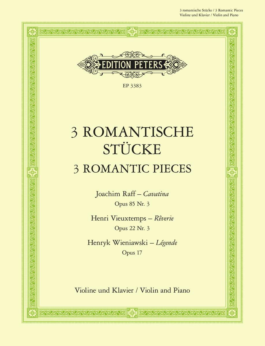 Cover: 9790577080581 | 3 Romantic Pieces for Violin and Piano by Raff, Vieuxtemps and...