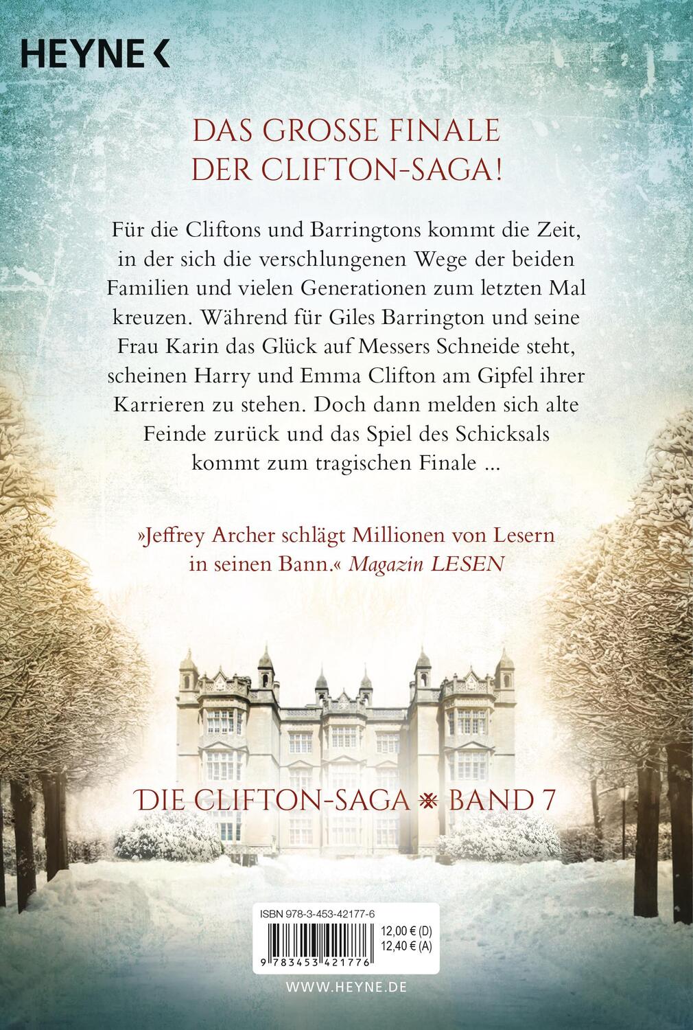 Bild: 9783453421776 | Winter eines Lebens | Die Clifton Saga 07 | Jeffrey Archer | Buch