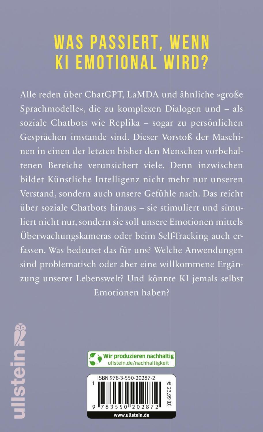 Rückseite: 9783550202872 | Gefühle der Zukunft | Eva Weber-Guskar | Buch | 272 S. | Deutsch