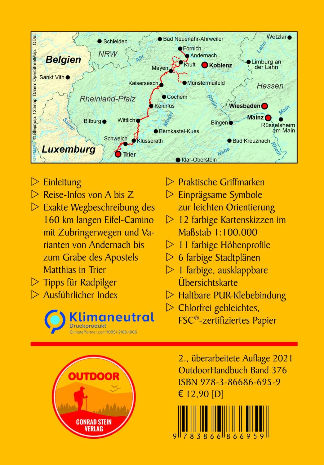 Rückseite: 9783866866959 | Eifel-Camino | von Andernach nach Trier | Wolfgang Scholz (u. a.)