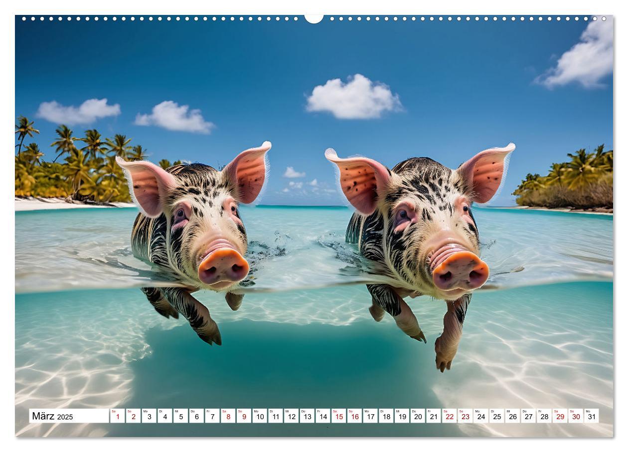 Bild: 9783383834738 | Schwimmende Schweine im Paradies (Wandkalender 2025 DIN A2 quer),...